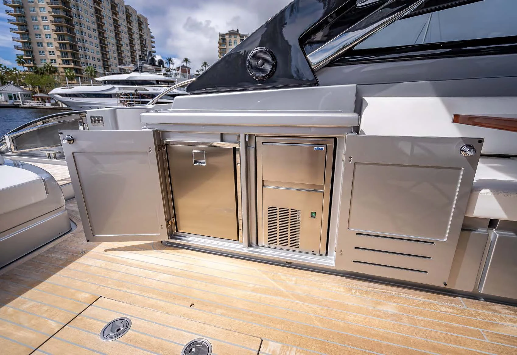 a boat on the water aboard JACQPOT Yacht for Sale