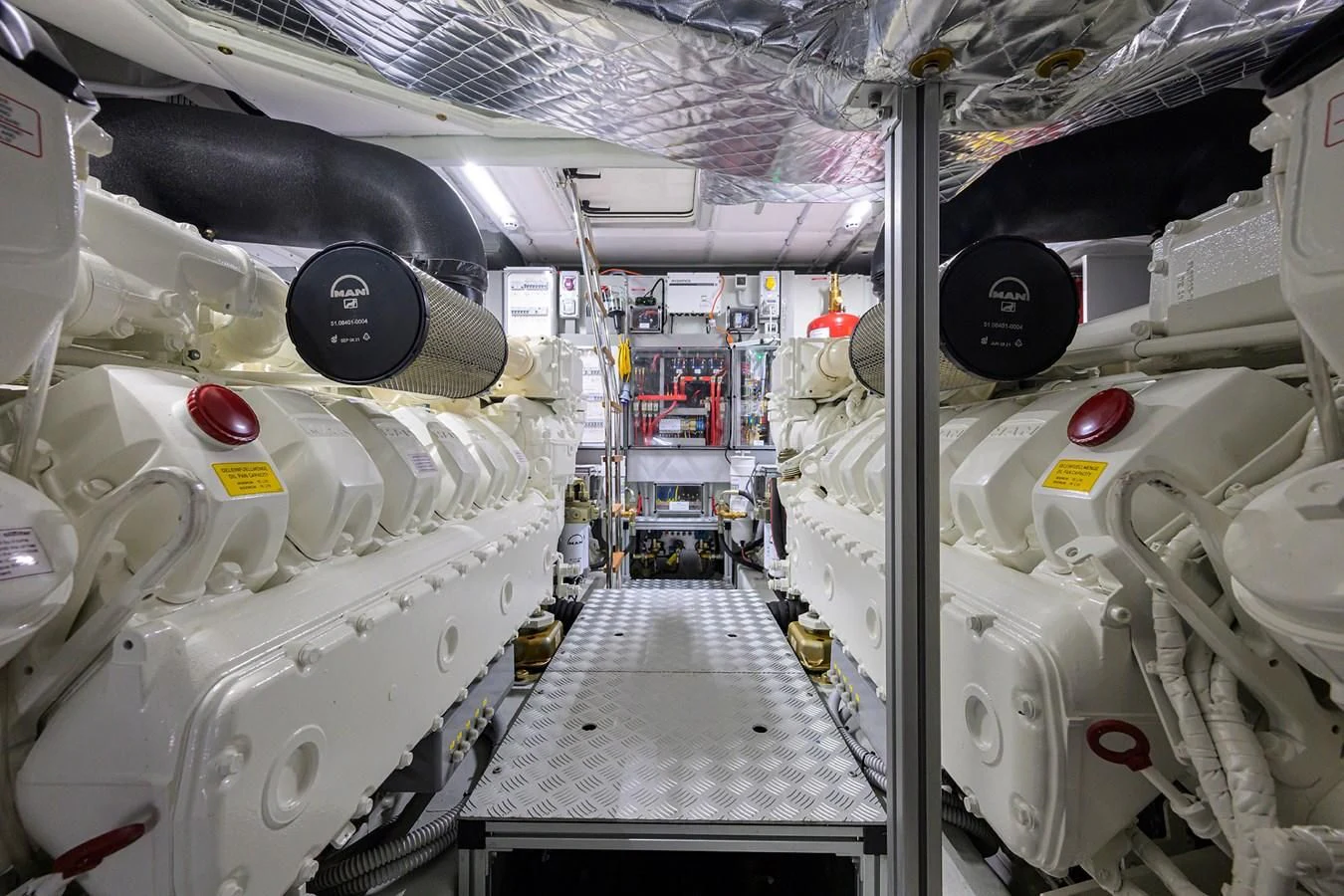 a large room with machinery aboard JACQPOT Yacht for Sale
