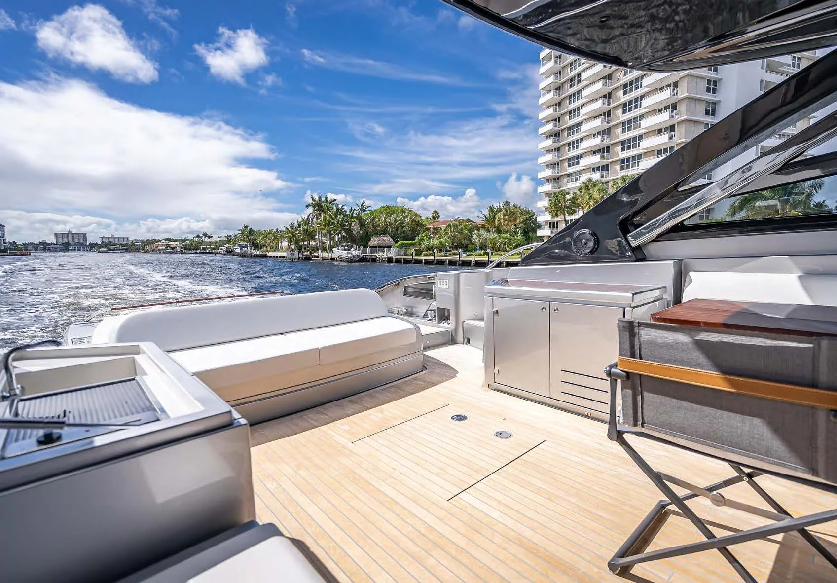 a boat on a dock aboard JACQPOT Yacht for Sale