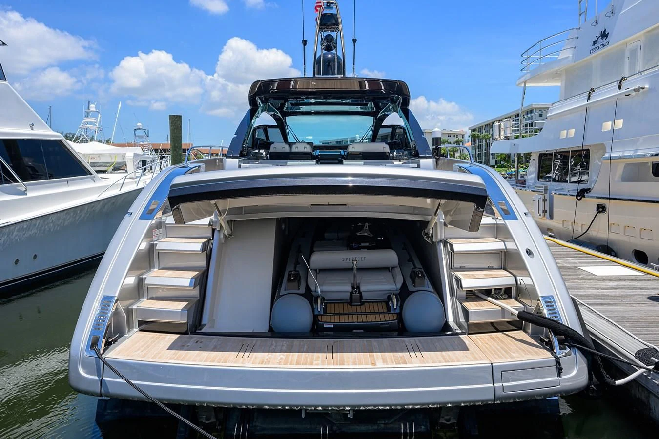 a boat on the water aboard JACQPOT Yacht for Sale