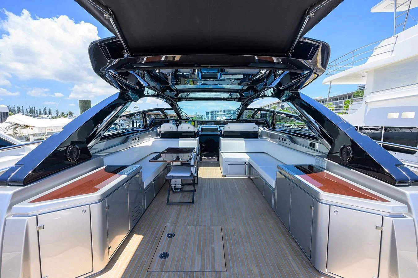the deck of a boat aboard JACQPOT Yacht for Sale