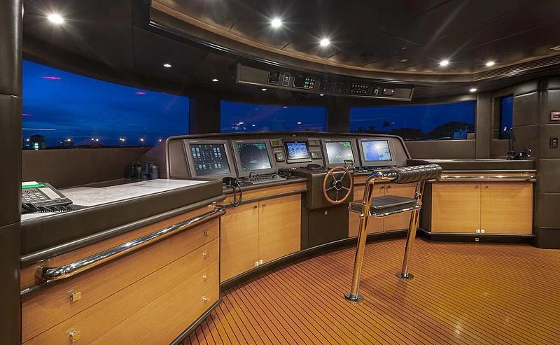 a room with a desk and computer aboard GROOVER Yacht for Sale