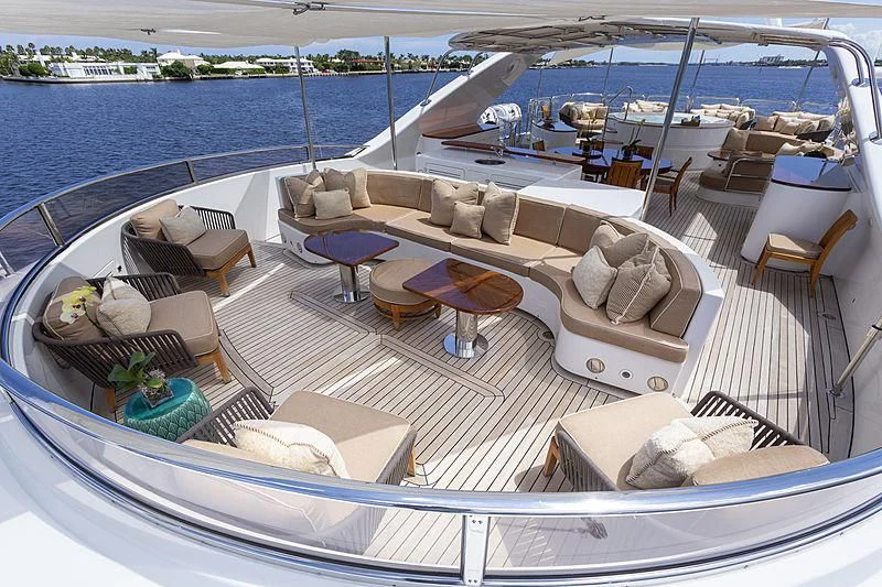 a large lounge area on a boat aboard GROOVER Yacht for Sale