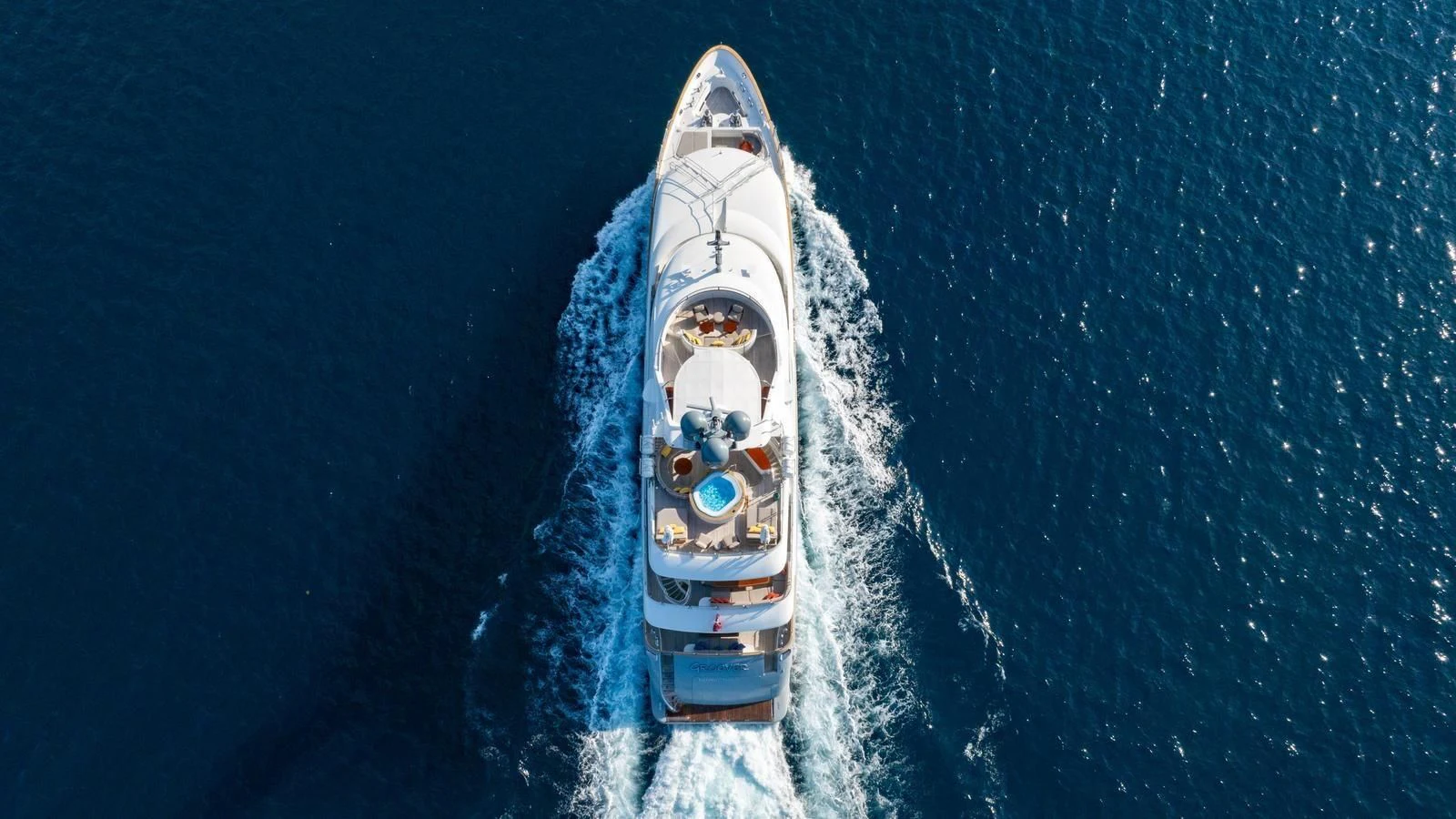 a space shuttle in space aboard GROOVER Yacht for Sale