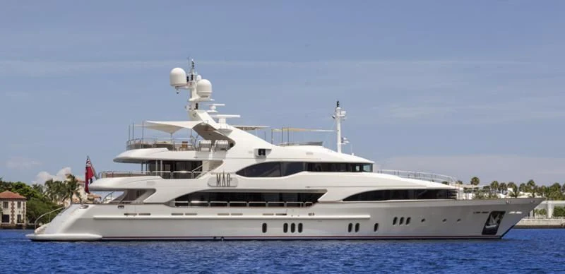 a large white yacht aboard GROOVER Yacht for Sale