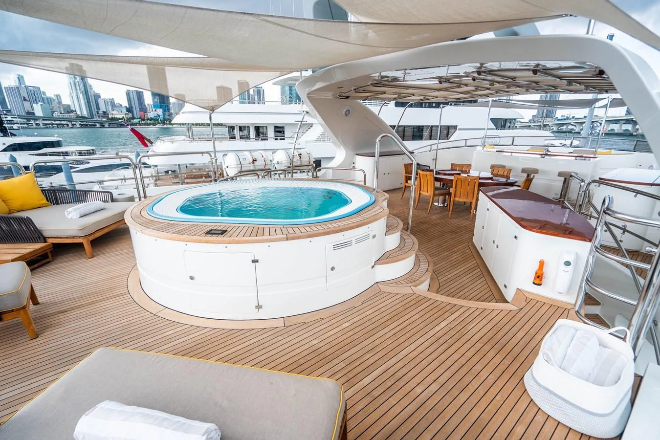 a large swimming pool in a boat aboard GROOVER Yacht for Sale
