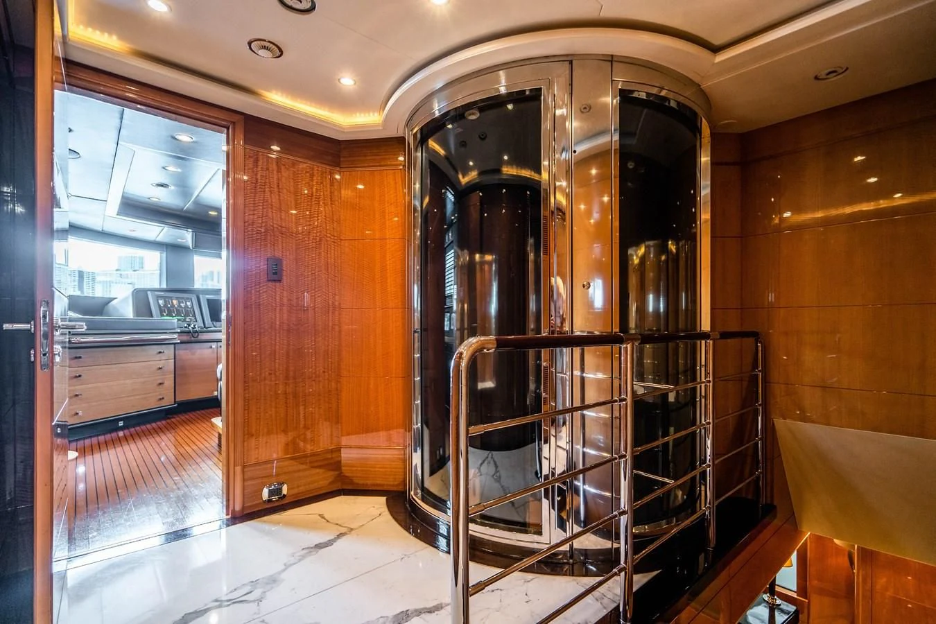 a large glass door aboard GROOVER Yacht for Sale