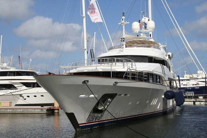 a large white boat aboard GROOVER Yacht for Sale