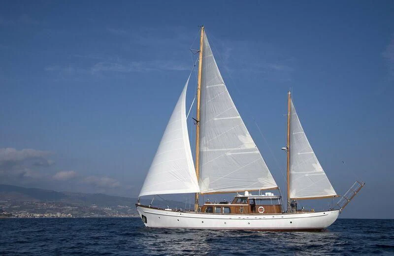 a sailboat on the water aboard SEA PRINCE Yacht for Sale