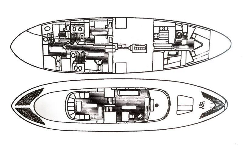 diagram, engineering drawing aboard SEA PRINCE Yacht for Sale