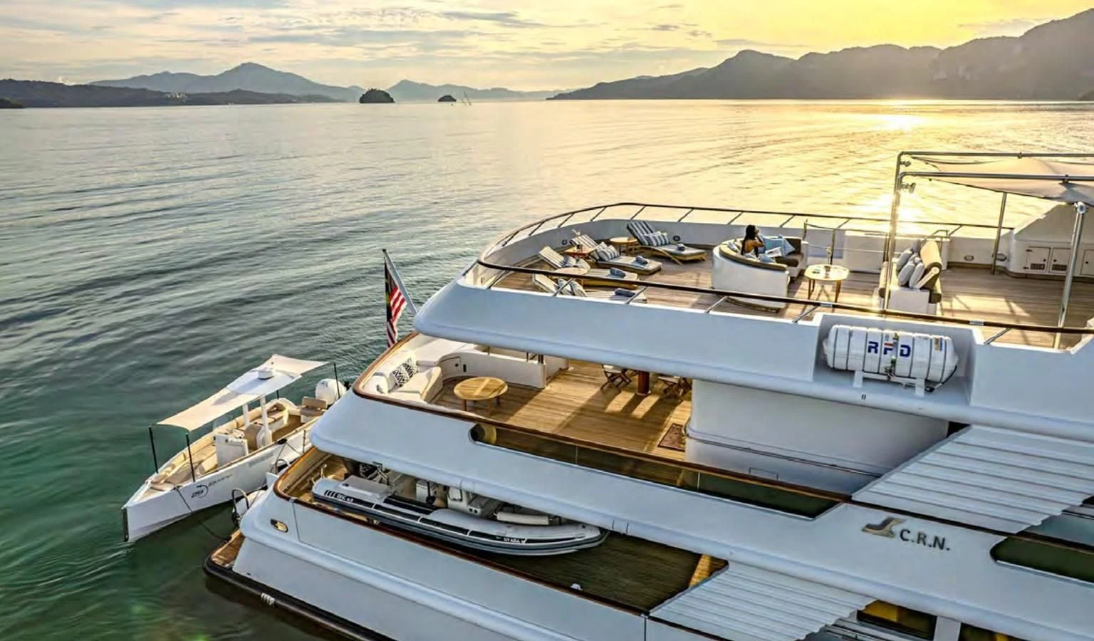 a boat on the water aboard AZUL V Yacht for Charter