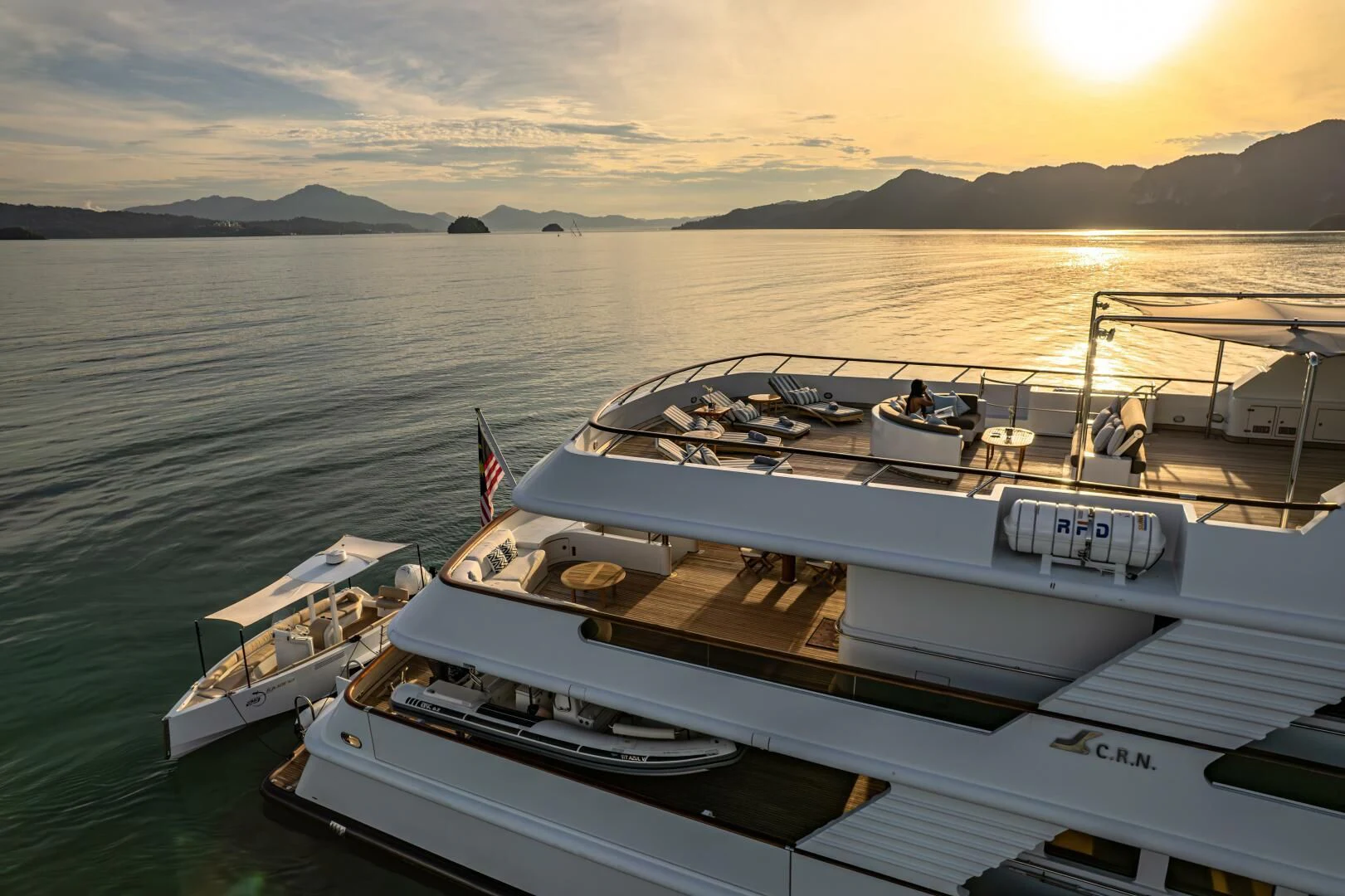 a boat on the water aboard AZUL V Yacht for Charter
