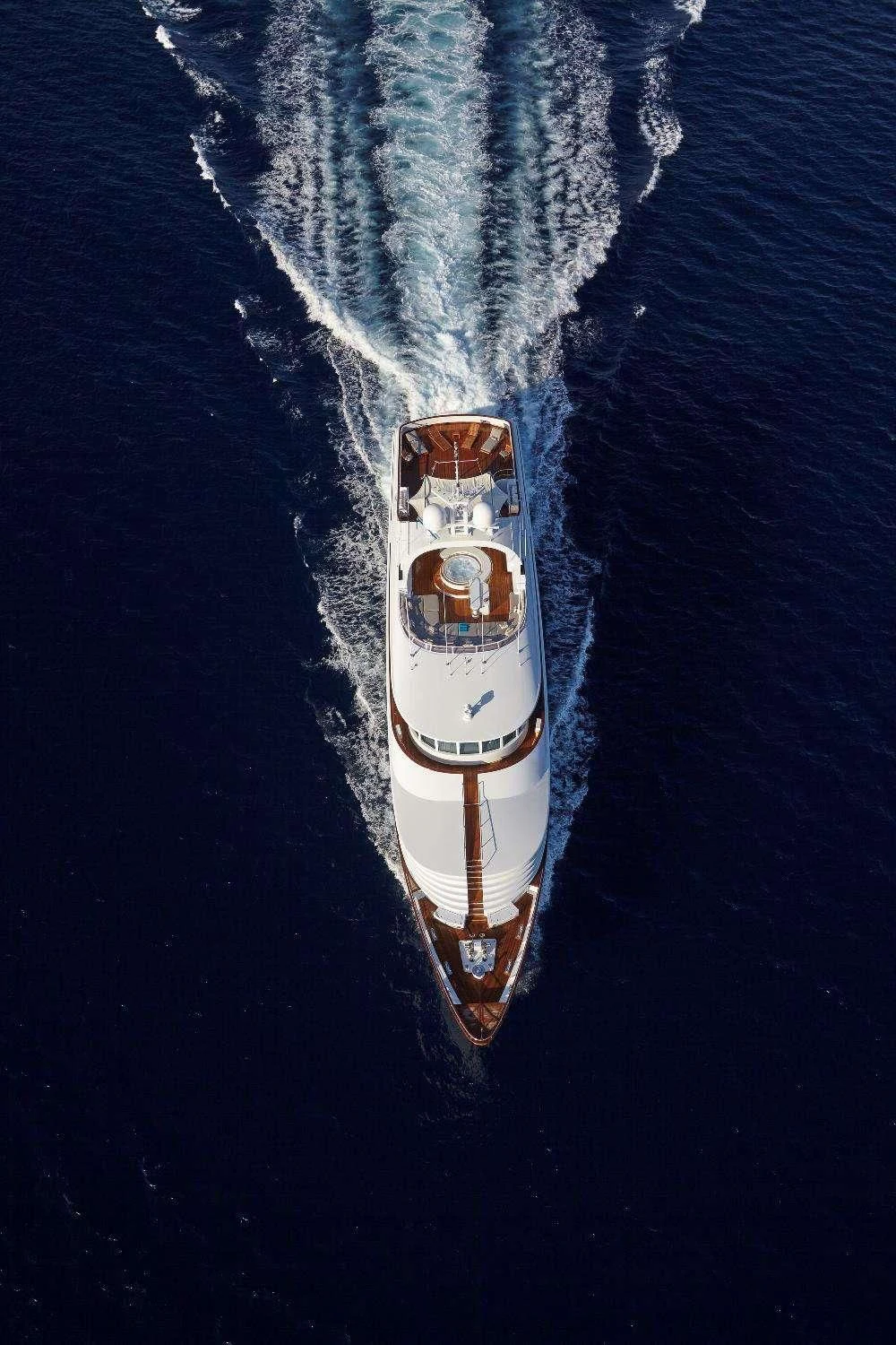 a white and gold boat aboard AZUL V Yacht for Charter