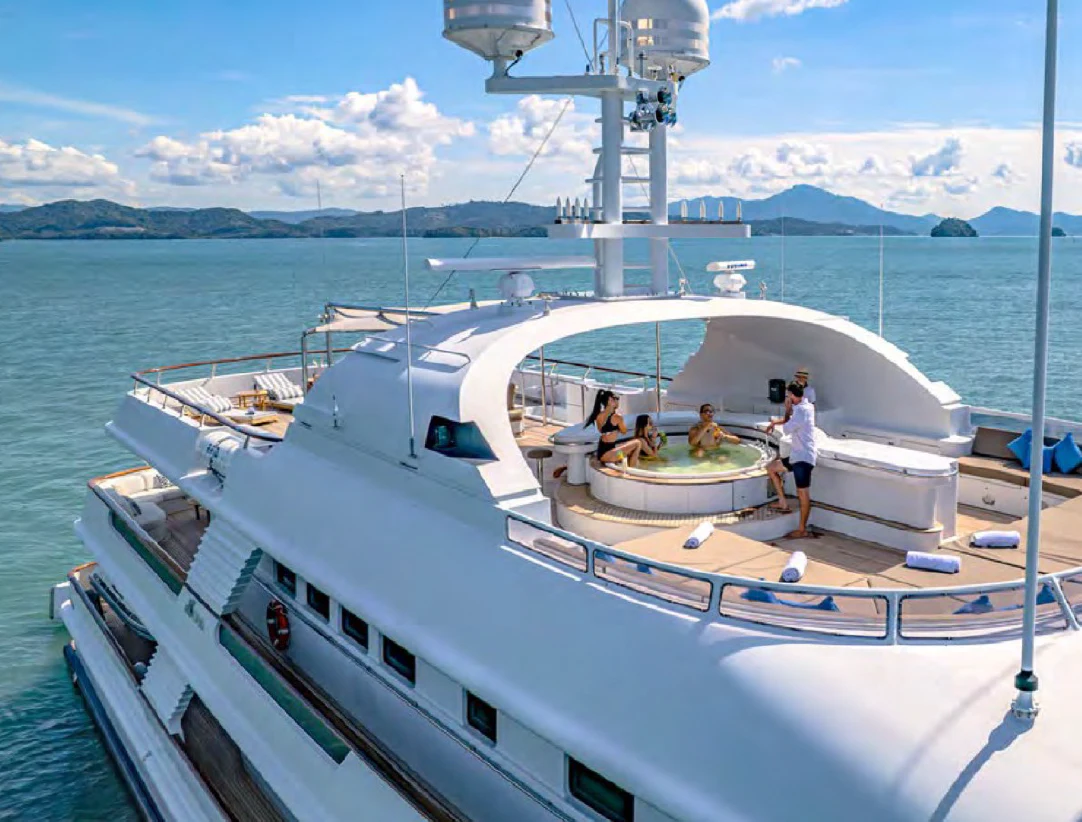 a group of people on a boat aboard AZUL V Yacht for Charter