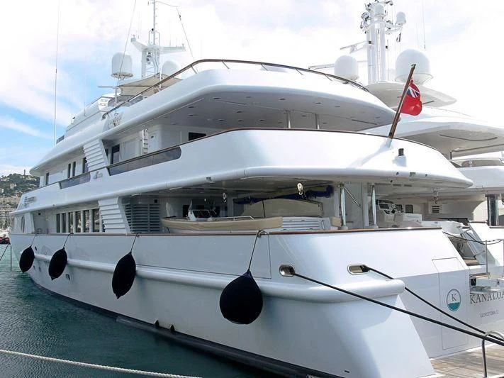 a large white yacht aboard AZUL V Yacht for Charter