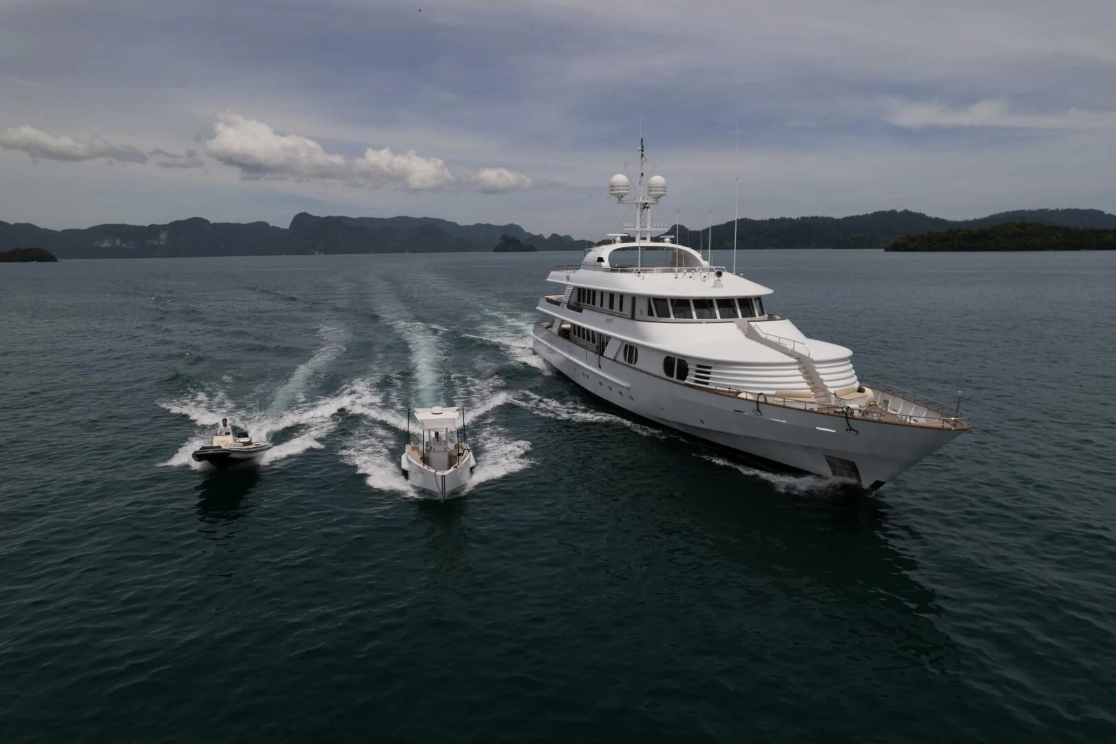 a couple of boats on the water aboard AZUL V Yacht for Charter