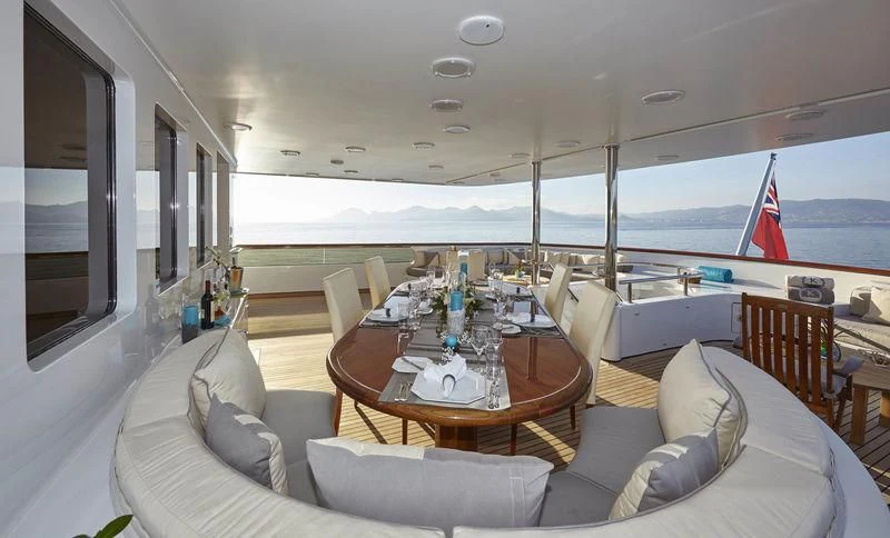 a boat on the water aboard AZUL V Yacht for Charter