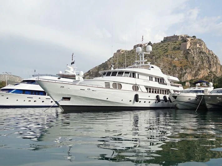 a group of boats in the water aboard AZUL V Yacht for Charter