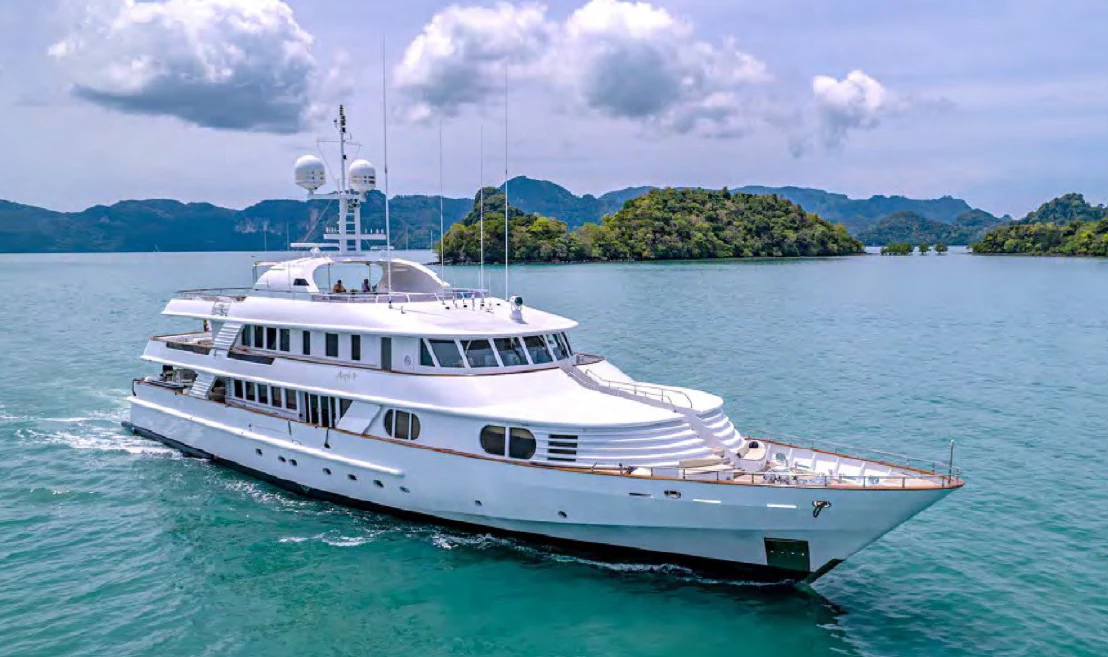 a boat on the water aboard AZUL V Yacht for Charter