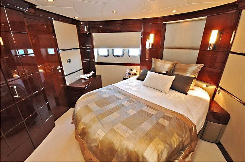 a hotel room with a bed aboard M.T. TIME Yacht for Sale