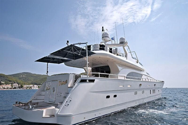 a large white boat in the water aboard M.T. TIME Yacht for Sale