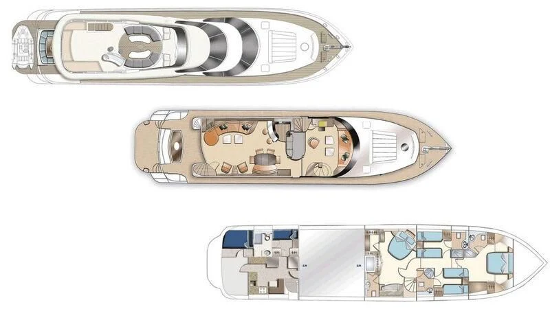 a couple of silver and gold metal components aboard M.T. TIME Yacht for Sale