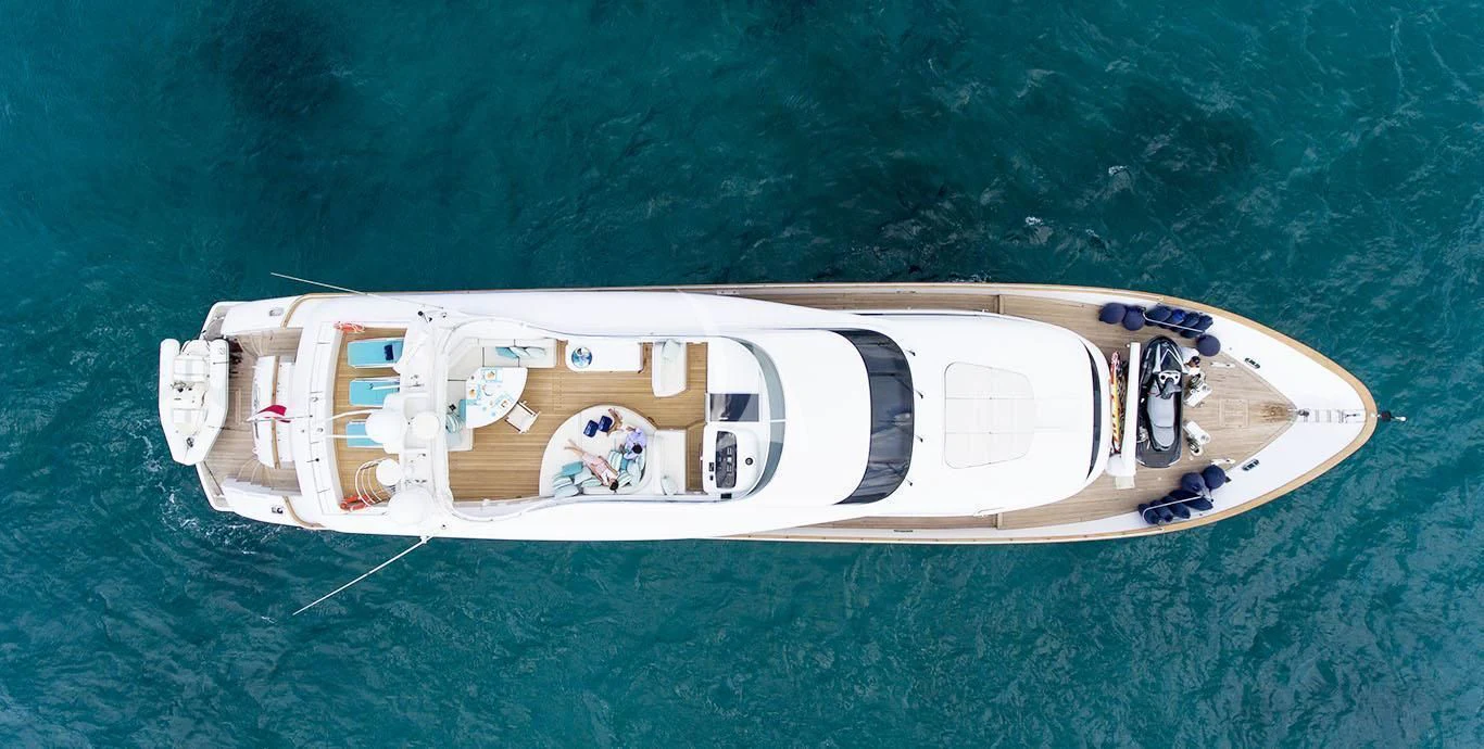 a white and silver boat aboard AMAYA Yacht for Sale
