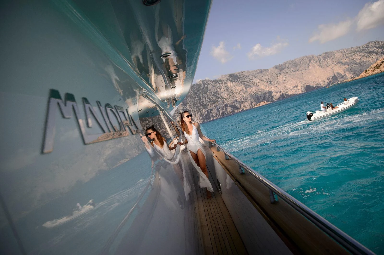 a group of people on a boat aboard AMAYA Yacht for Sale
