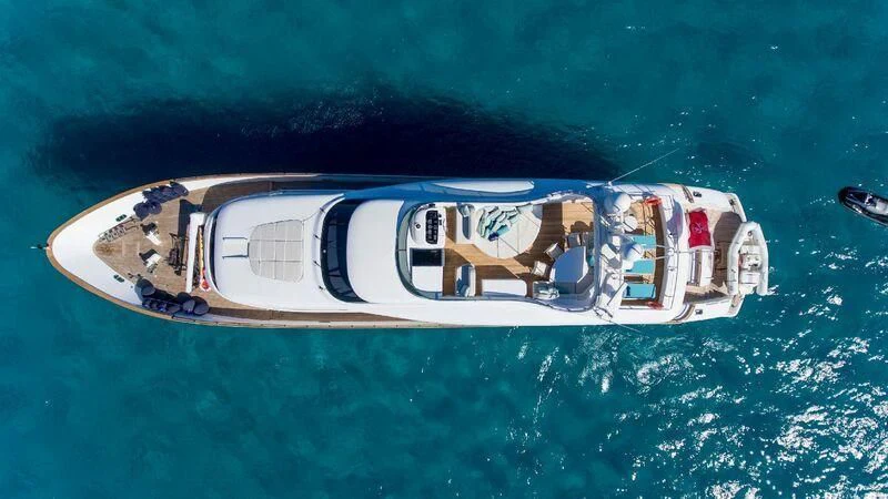 a high angle view of a ship aboard AMAYA Yacht for Sale