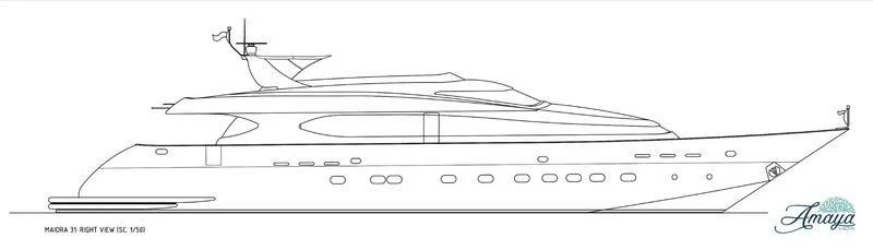 a diagram of a ship aboard AMAYA Yacht for Sale
