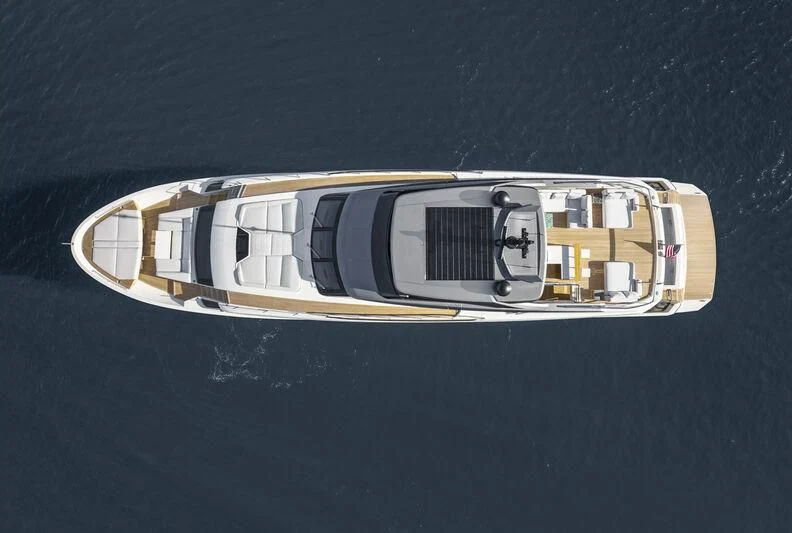 a high angle view of a ship aboard PANAME Yacht for Sale
