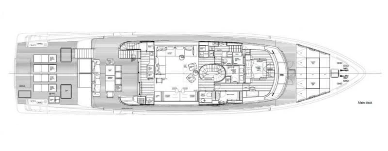 a computer generated image of a building aboard PANAME Yacht for Sale