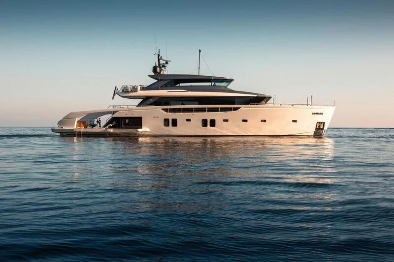 a white boat in the water aboard PANAME Yacht for Sale