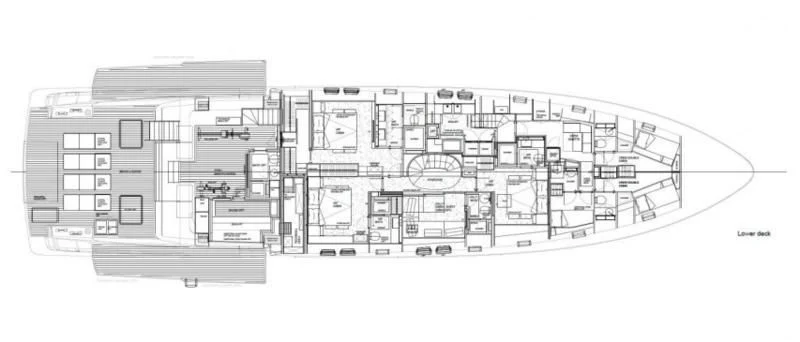 diagram, engineering drawing aboard PANAME Yacht for Sale