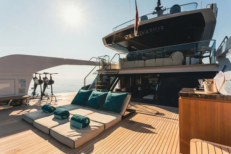 a boat on a deck aboard PANAME Yacht for Sale