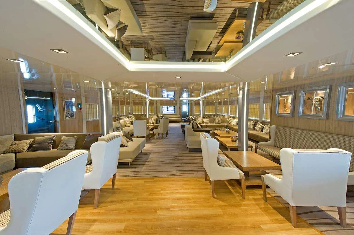 inside of a train aboard VARIETY VOYAGER Yacht for Sale