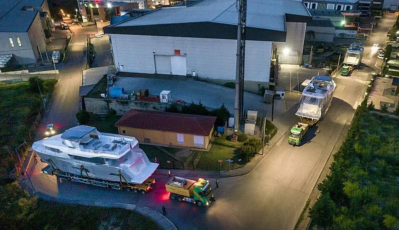 a group of emergency vehicles in a flooded area aboard SUN RISE Yacht for Sale