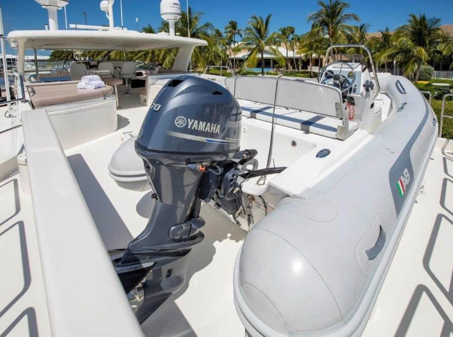 a plane with a propeller aboard CHERRY BOMB Yacht for Sale