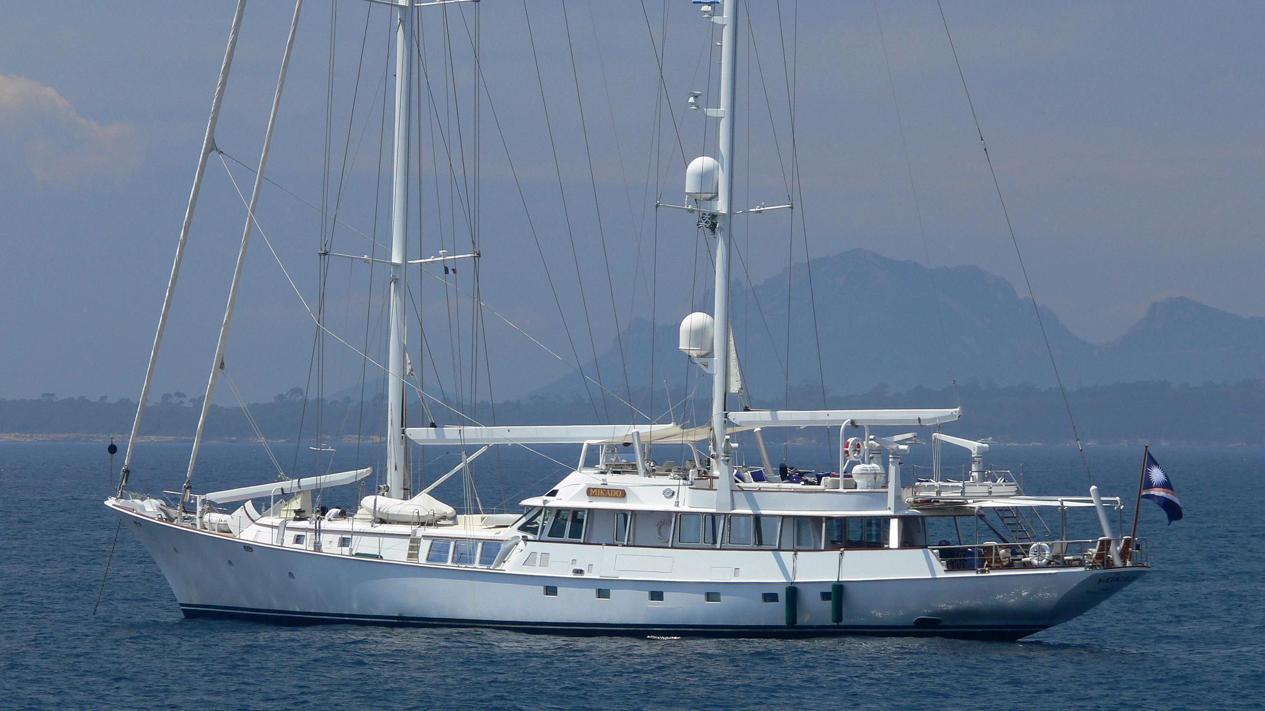 a boat on the water aboard MIKADO Yacht for Sale