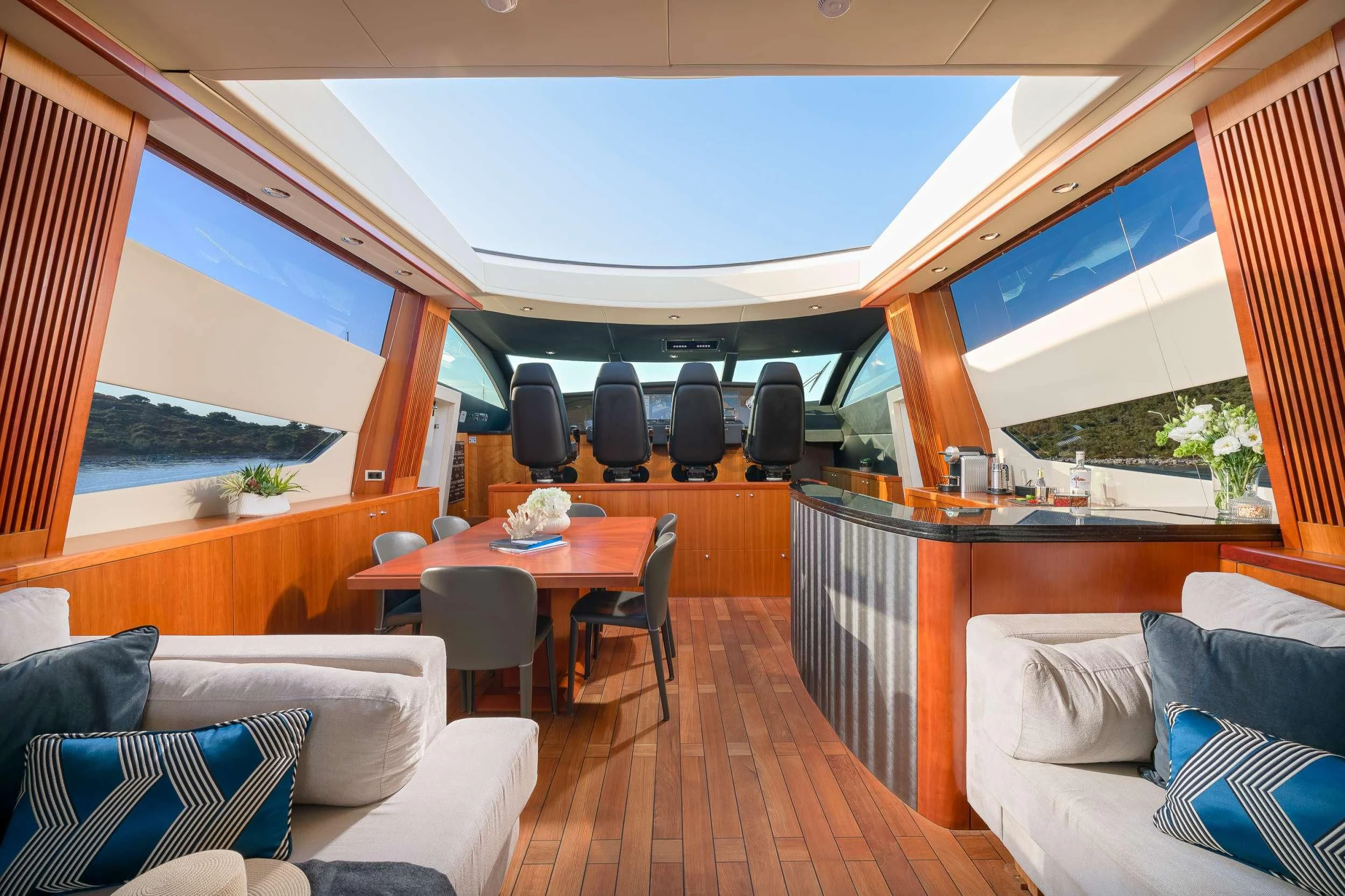 inside of a boat aboard QUANTUM Yacht for Sale