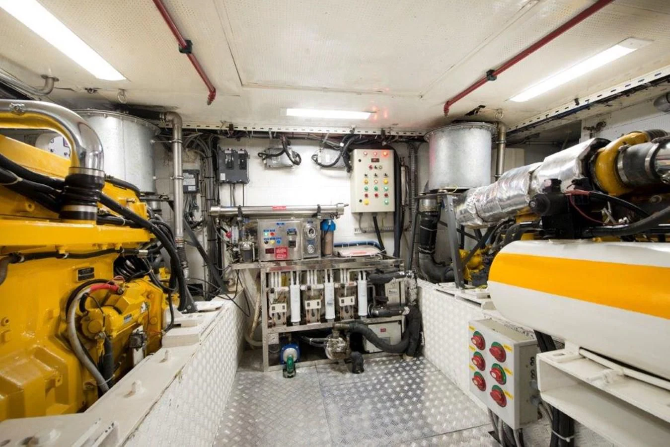 a large room with machinery aboard MERMAID Yacht for Sale