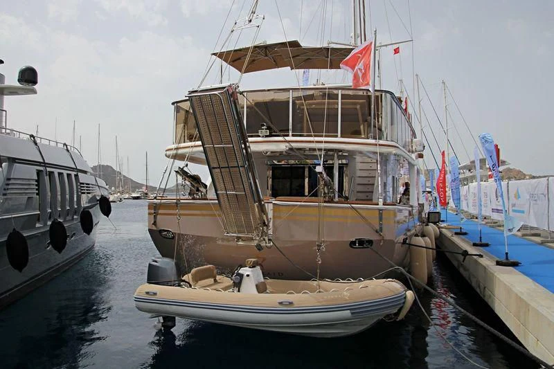a boat in the water aboard MERMAID Yacht for Sale