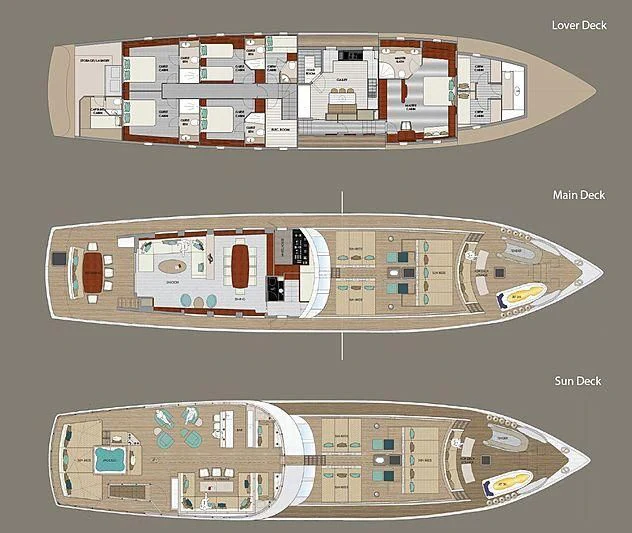 diagram aboard MERMAID Yacht for Sale