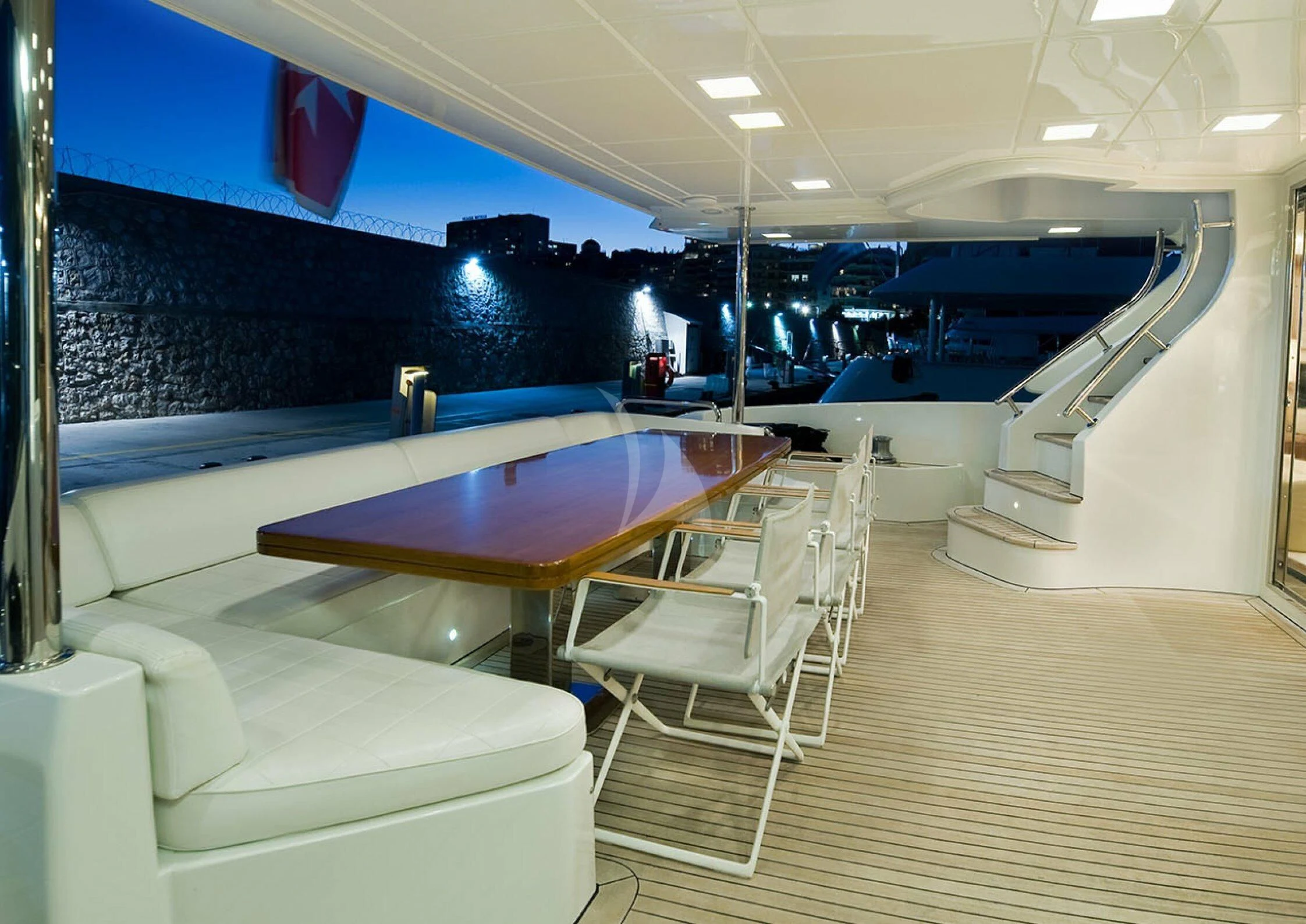 a room with a pool table and chairs aboard KOUKLES Yacht for Sale