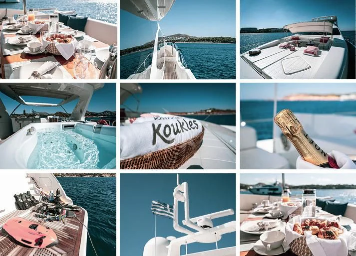 collage of a boat aboard KOUKLES Yacht for Sale