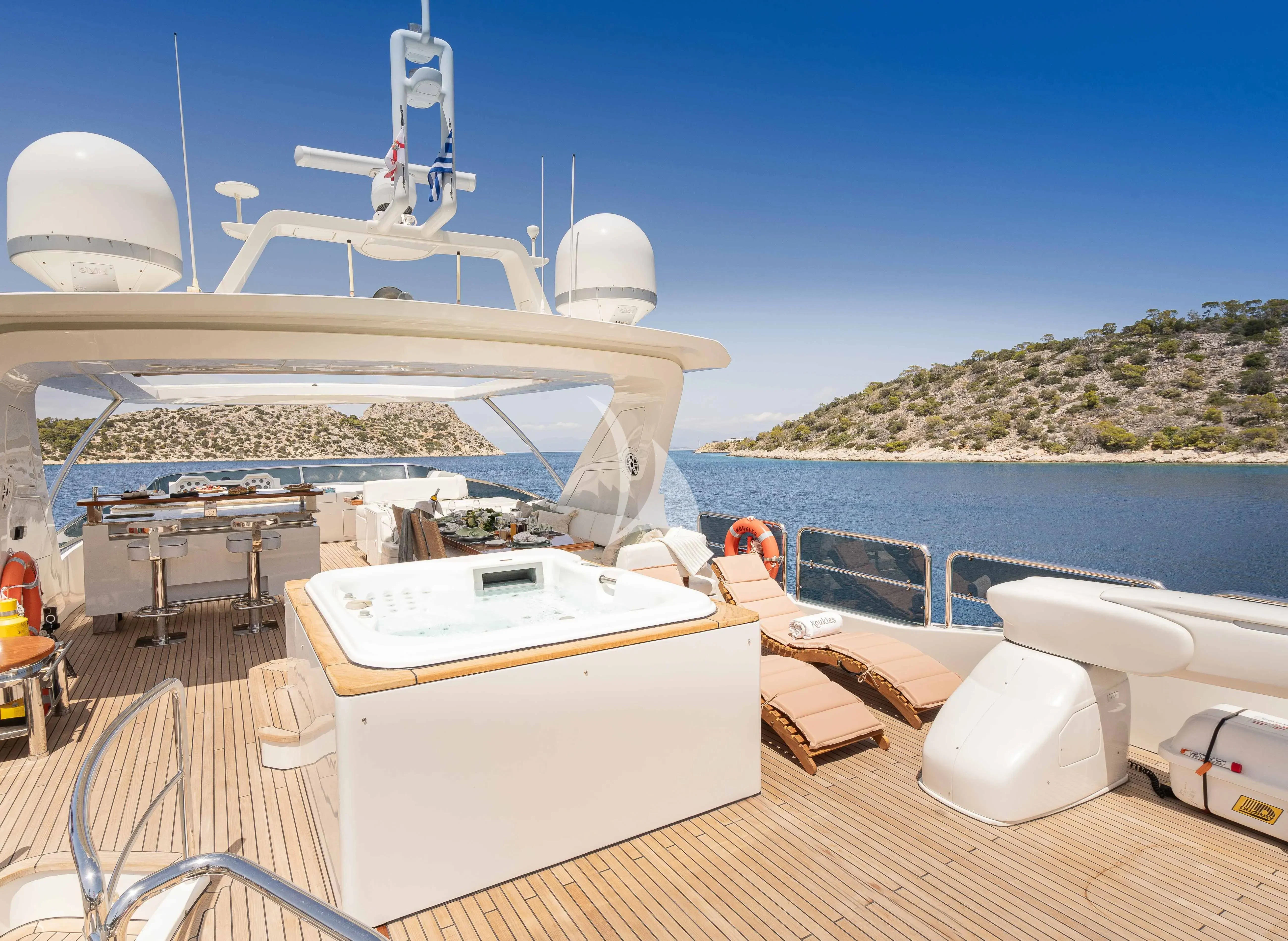 a boat on a deck aboard KOUKLES Yacht for Sale