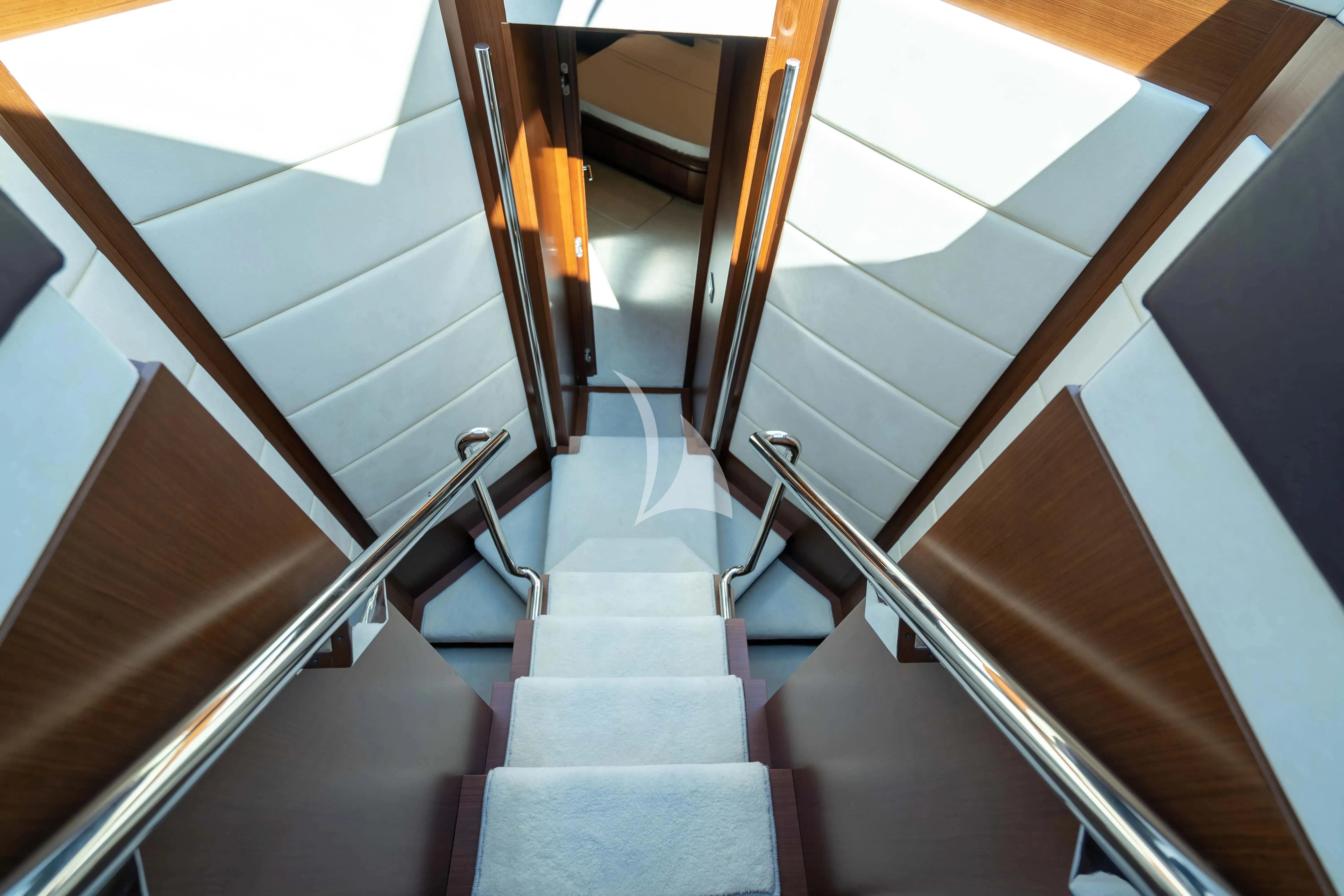 a flight of stairs aboard KOUKLES Yacht for Sale