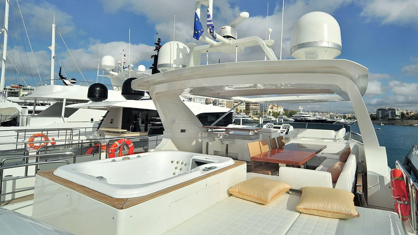 a large cruise ship docked aboard KOUKLES Yacht for Sale