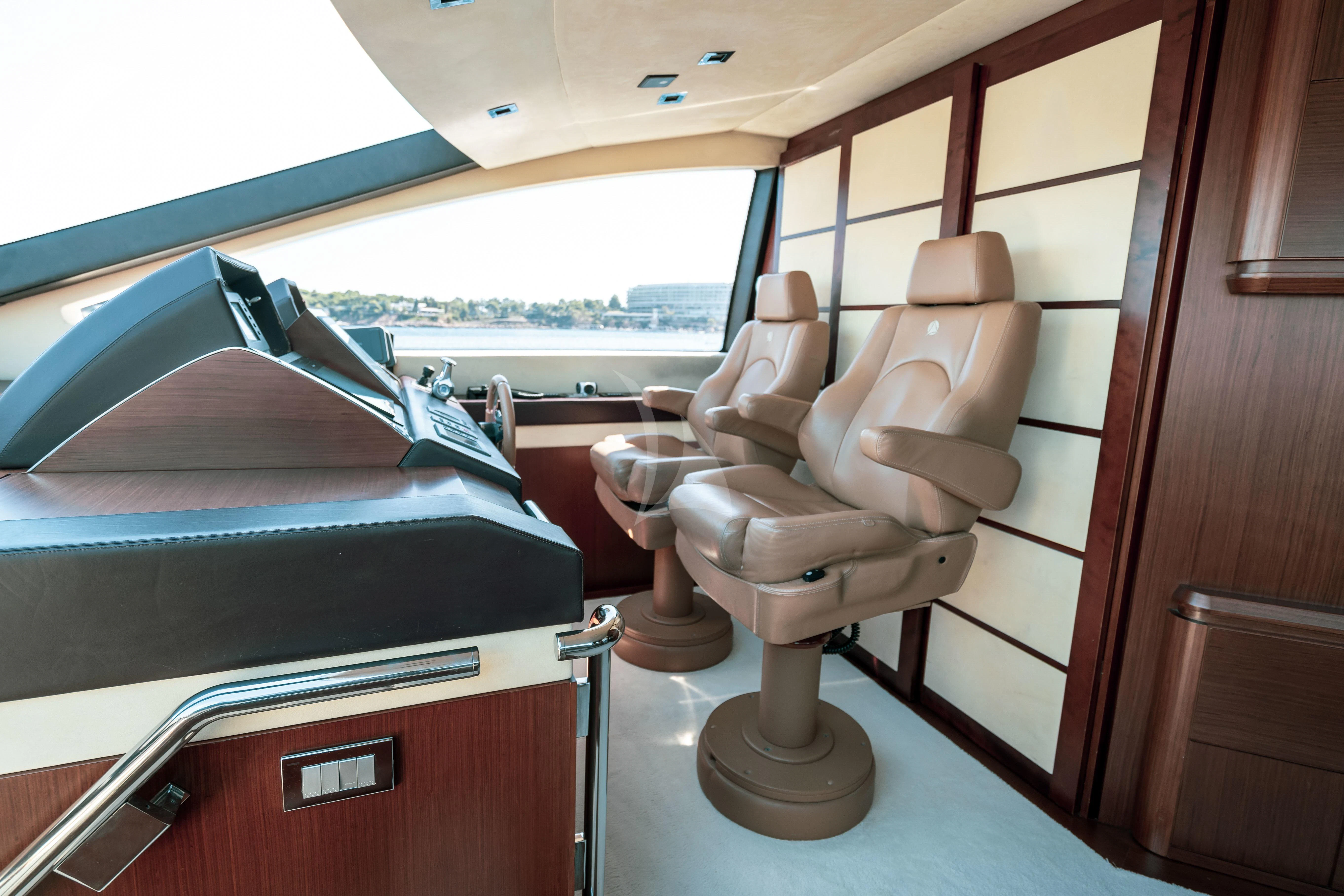 a couple of chairs in a car aboard KOUKLES Yacht for Sale