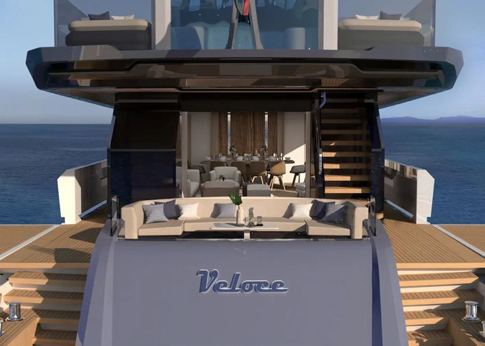 a large cruise ship with a deck aboard VITTORIA VELOCE 32 RPH #01 Yacht for Sale